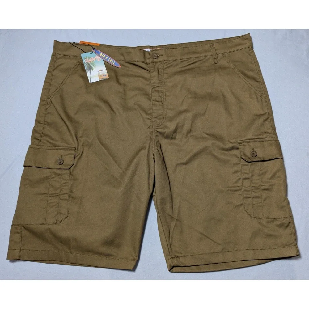 HUNTINGTON BC Men‎ Big & Tall 48 (Actual 50x12) British Khaki Cargo Shorts NEW